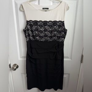 Dressbarn Collection formal Black and White Midi Dress